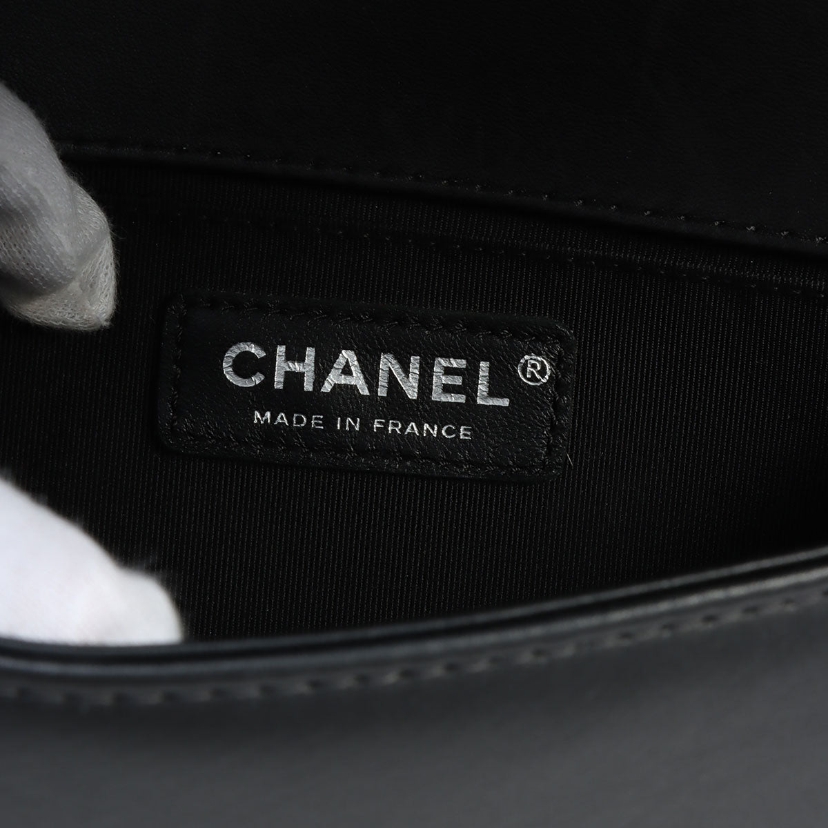 Boy Chanel Chain Shoulder Bag with Chevron Stitching, Black, manufactured around 2016