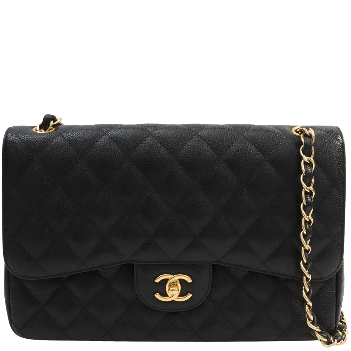 2014-ish Caviar Leather Classic Flap Chain Bag 30cm Black