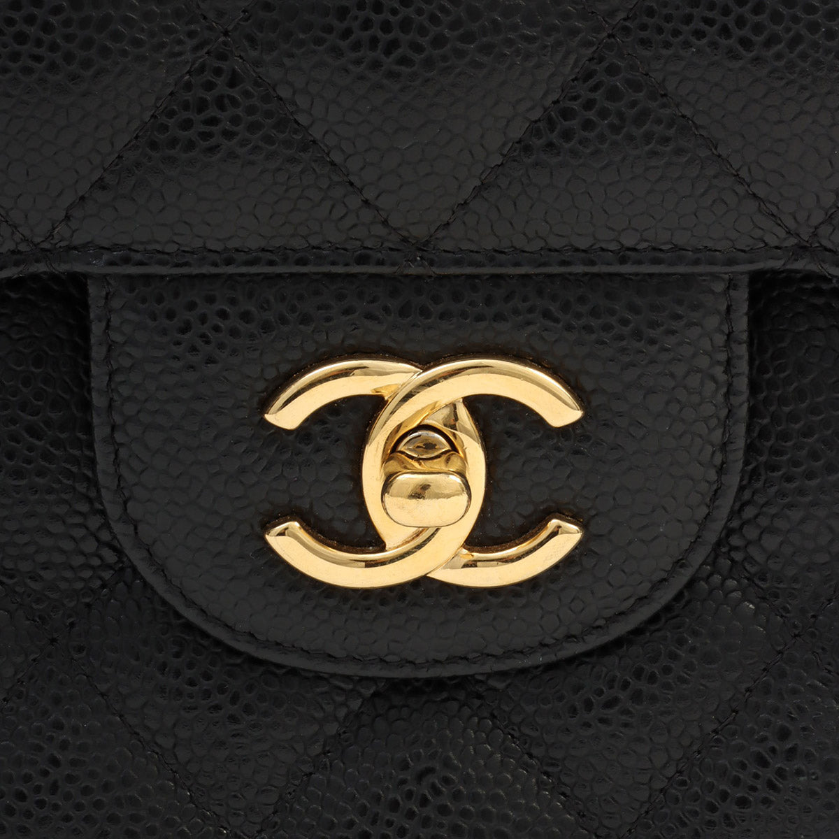 2014-ish Caviar Leather Classic Flap Chain Bag 30cm Black