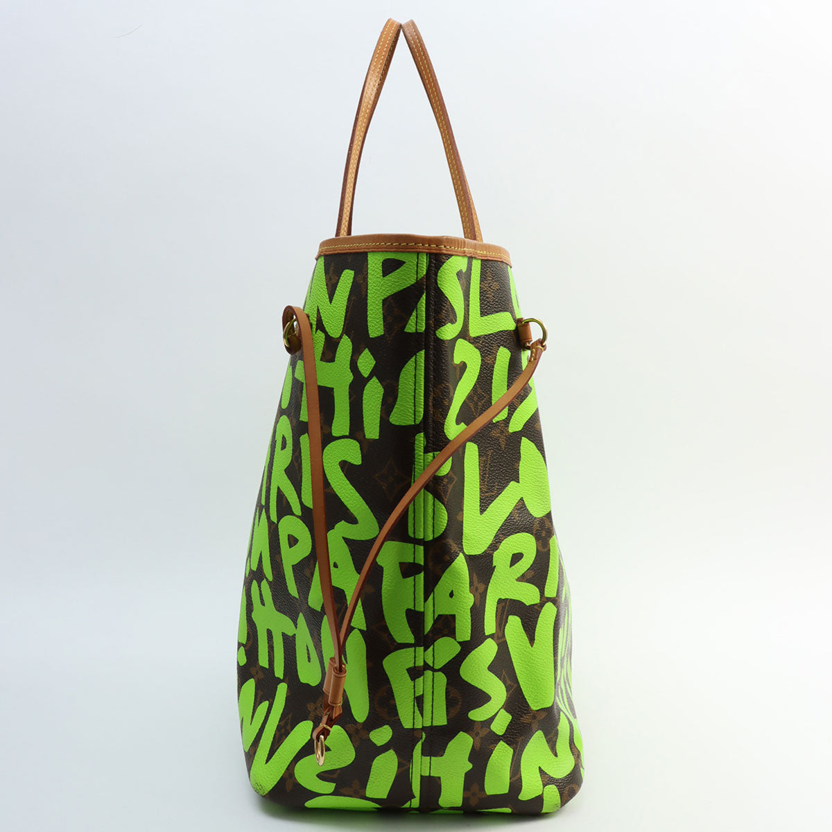 2009 Monogram Graffiti Neverfull GM Green/Brown