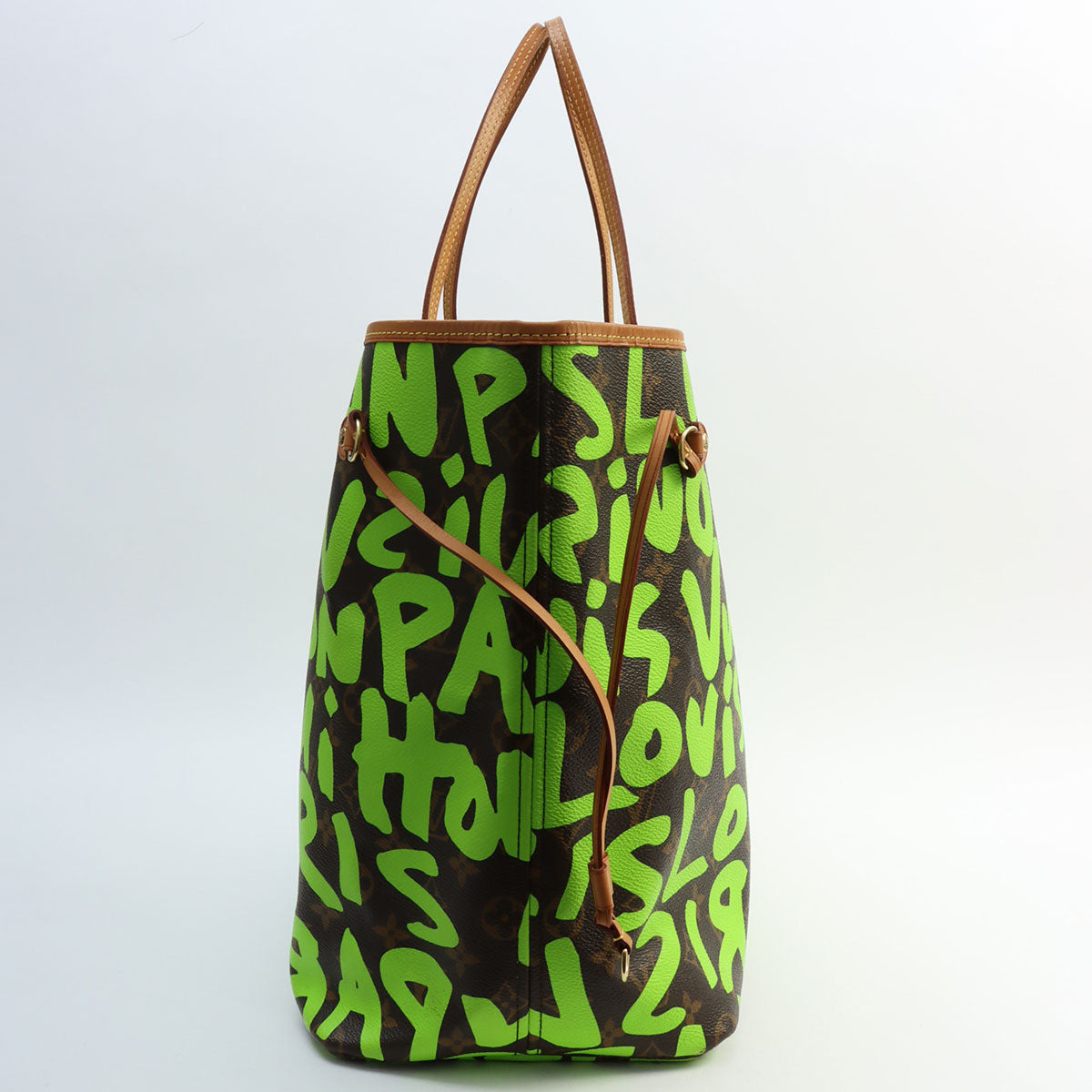 2009 Monogram Graffiti Neverfull GM Green/Brown