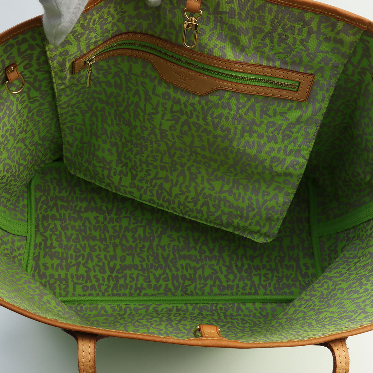 2009 Monogram Graffiti Neverfull GM Green/Brown