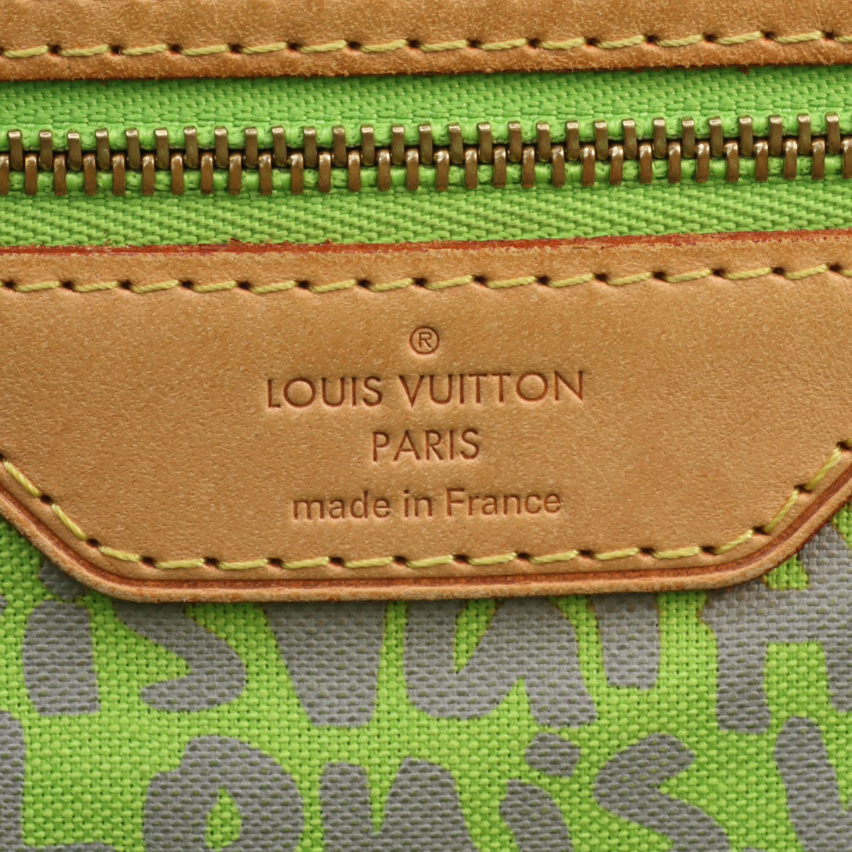 2009 Monogram Graffiti Neverfull GM Green/Brown