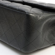 2013-era Caviar Skin Classic Flap Chain Bag 30cm Black