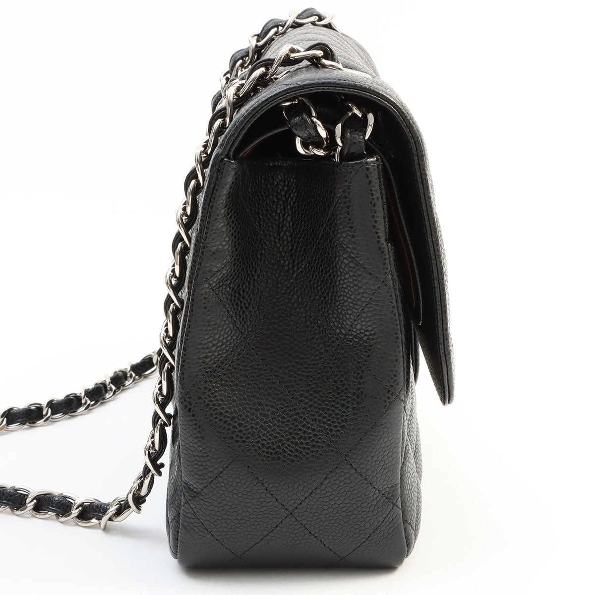 2013-era Caviar Skin Classic Flap Chain Bag 30cm Black
