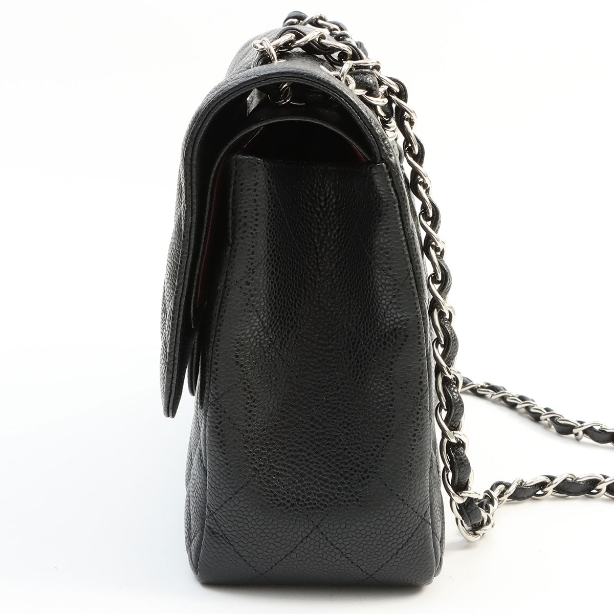 2013-era Caviar Skin Classic Flap Chain Bag 30cm Black