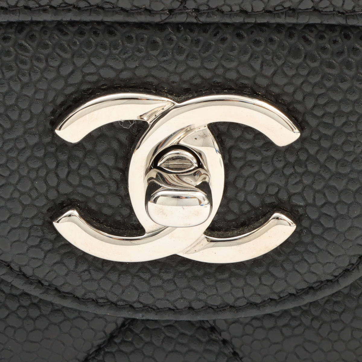 2013-era Caviar Skin Classic Flap Chain Bag 30cm Black