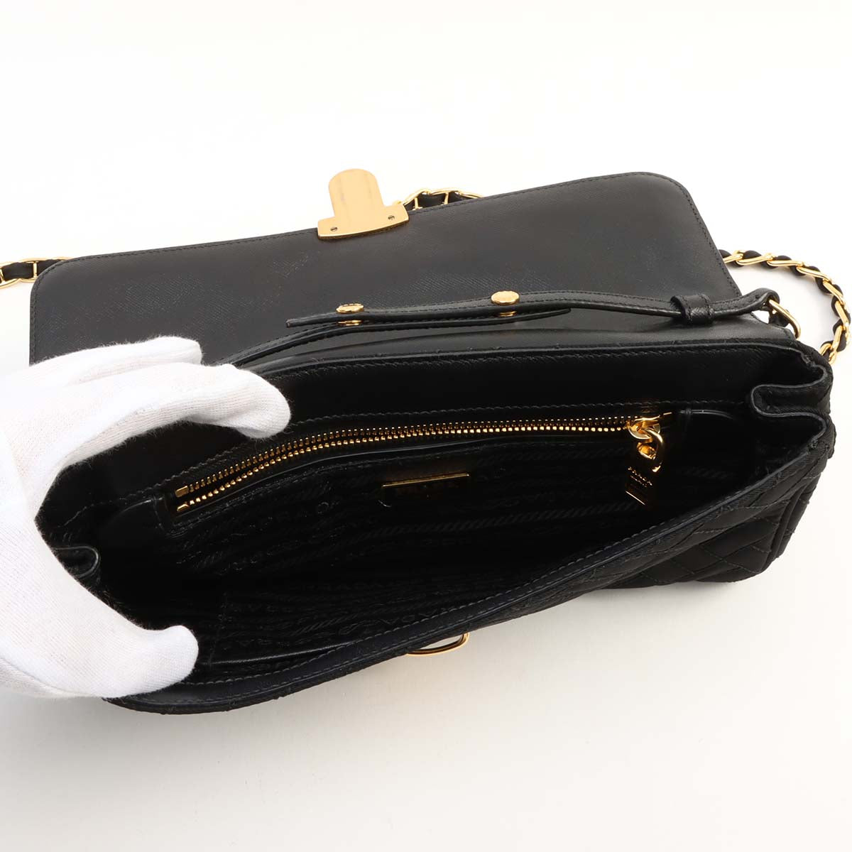Nylon Logo Plate 2-Way Bag Black