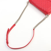 Chanel Perforated Boy Chain Shoulder Bag, Red, circa 2014