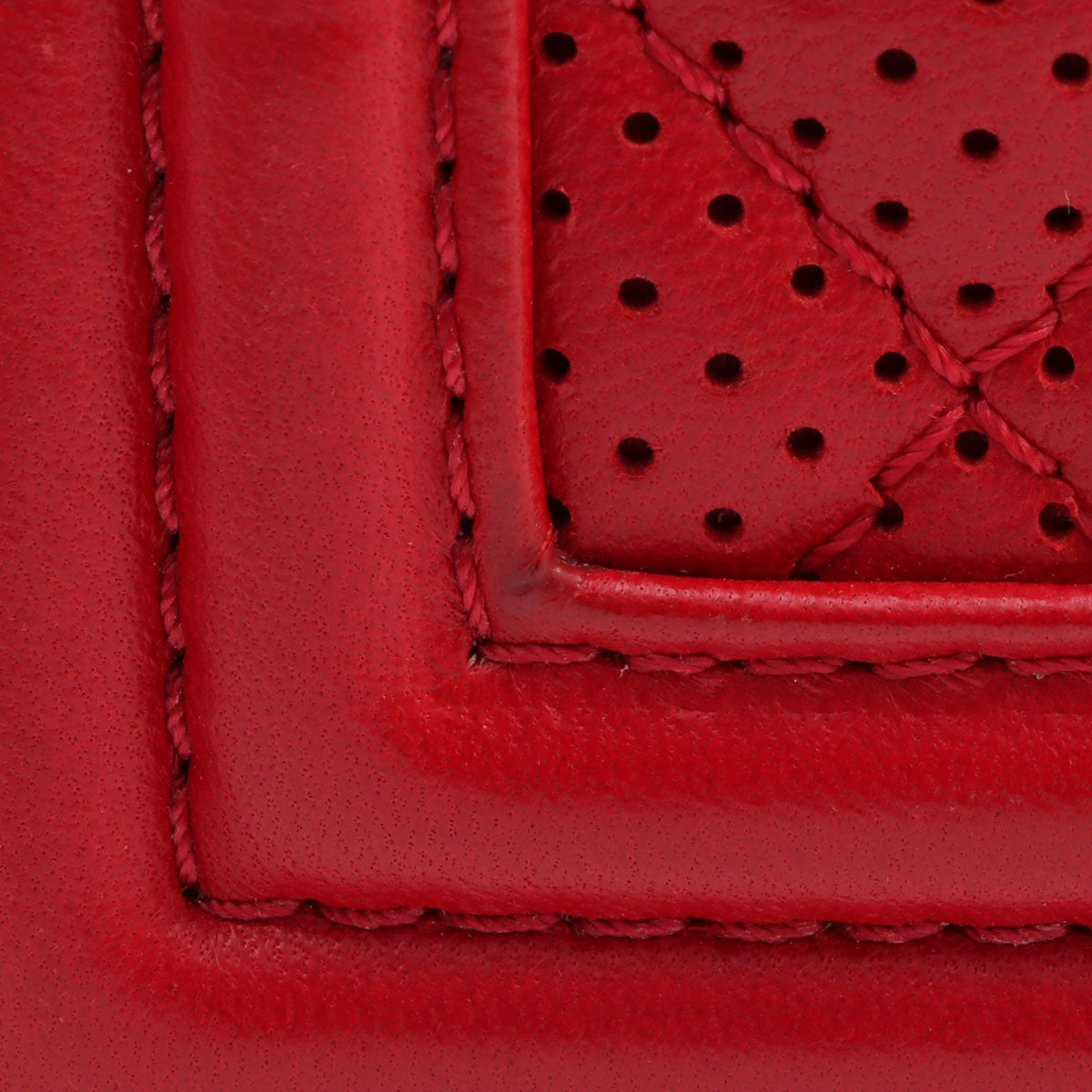 Chanel Perforated Boy Chain Shoulder Bag, Red, circa 2014