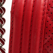 Chanel Perforated Boy Chain Shoulder Bag, Red, circa 2014