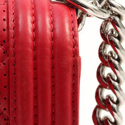 Chanel Perforated Boy Chain Shoulder Bag, Red, circa 2014
