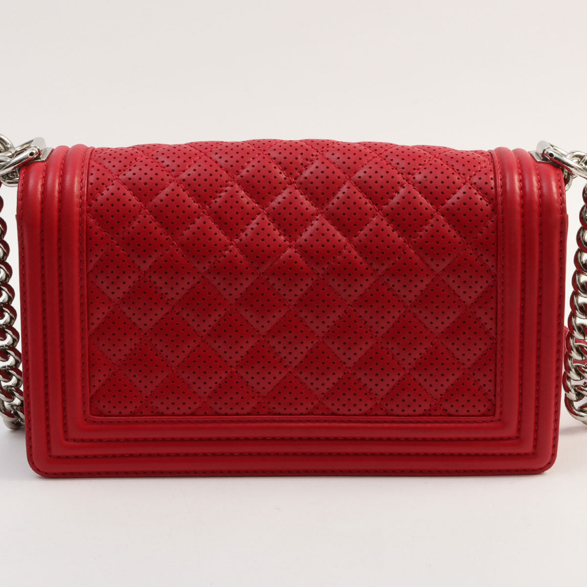 Chanel Perforated Boy Chain Shoulder Bag, Red, circa 2014