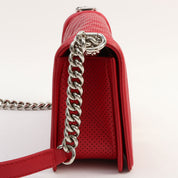 Chanel Perforated Boy Chain Shoulder Bag, Red, circa 2014
