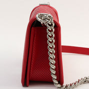 Chanel Perforated Boy Chain Shoulder Bag, Red, circa 2014