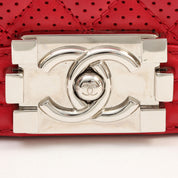Chanel Perforated Boy Chain Shoulder Bag, Red, circa 2014