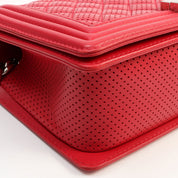 Chanel Perforated Boy Chain Shoulder Bag, Red, circa 2014