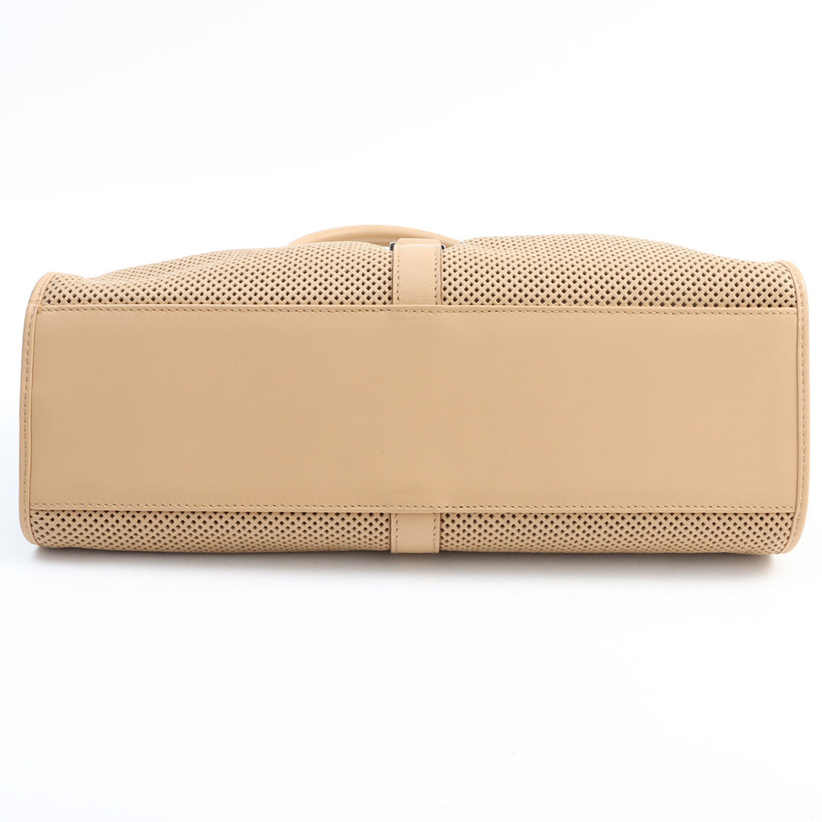 Jackie Punching Leather One-Shoulder Bag Beige