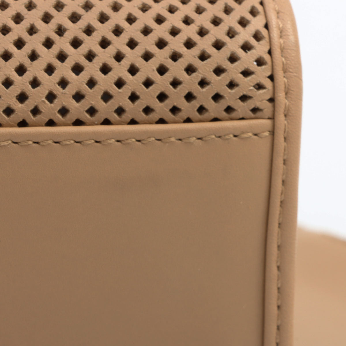 Jackie Punching Leather One-Shoulder Bag Beige