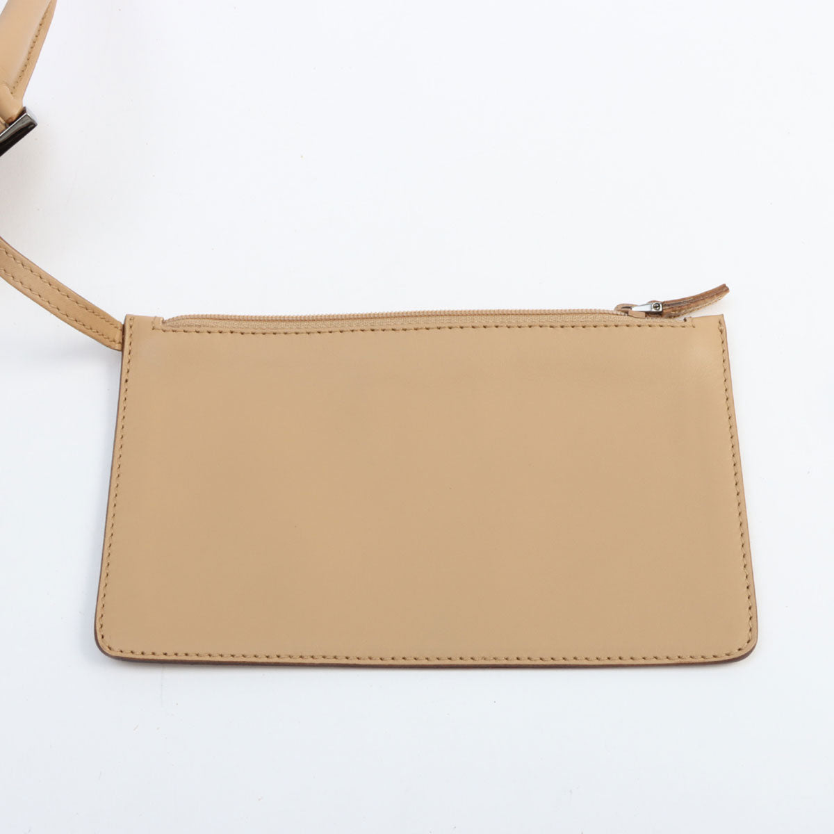 Jackie Punching Leather One-Shoulder Bag Beige