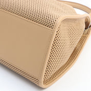 Jackie Punching Leather One-Shoulder Bag Beige