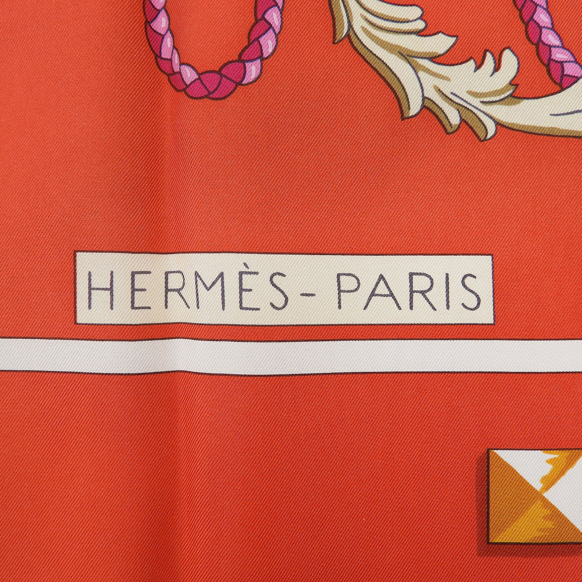 Carré 140 Les Cles Pattern Scarf Red/Multi