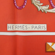 Carré 140 Les Cles Pattern Scarf Red/Multi