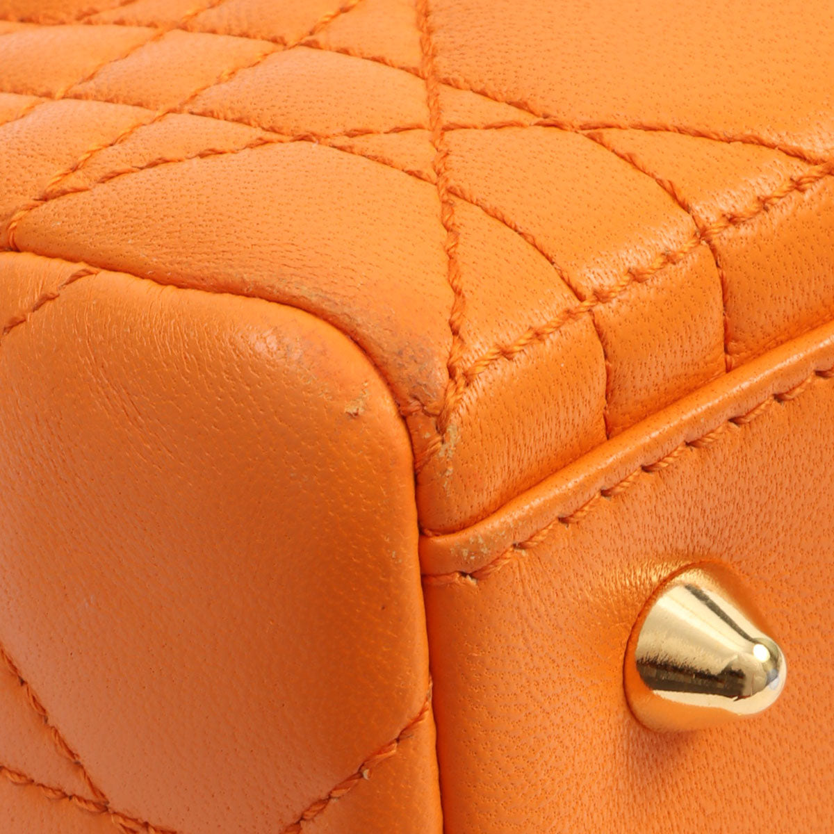Lady Dior Cannage Stitch 2-way Bag M Orange