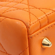 Lady Dior Cannage Stitch 2-way Bag M Orange