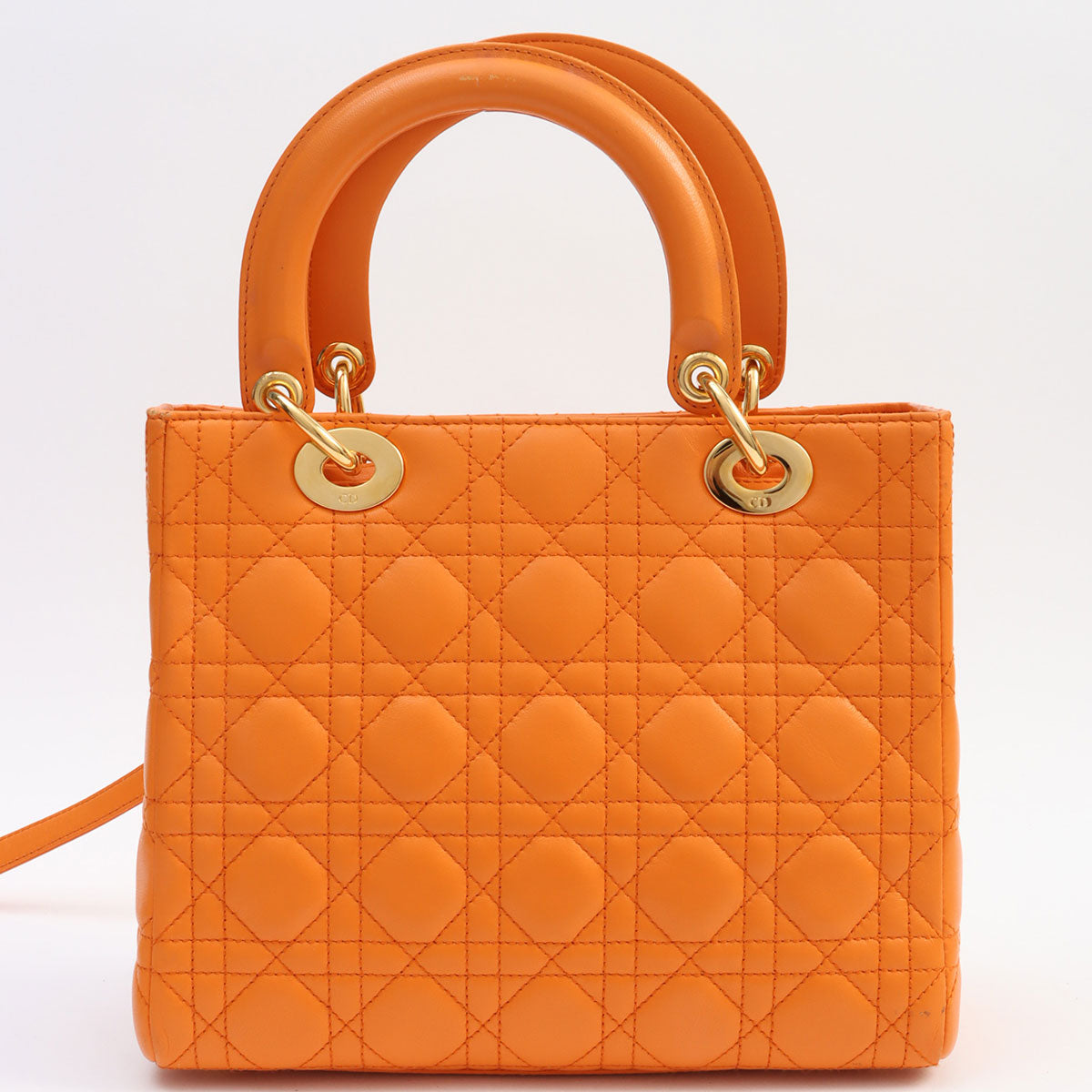 Lady Dior Cannage 绗缝 2 用包 M 橘色