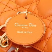 Lady Dior Cannage Stitch 2-way Bag M Orange