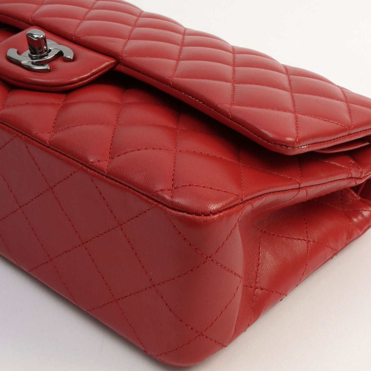 2014年頃製 クラシックフラップチェーンバッグ25cm レッド