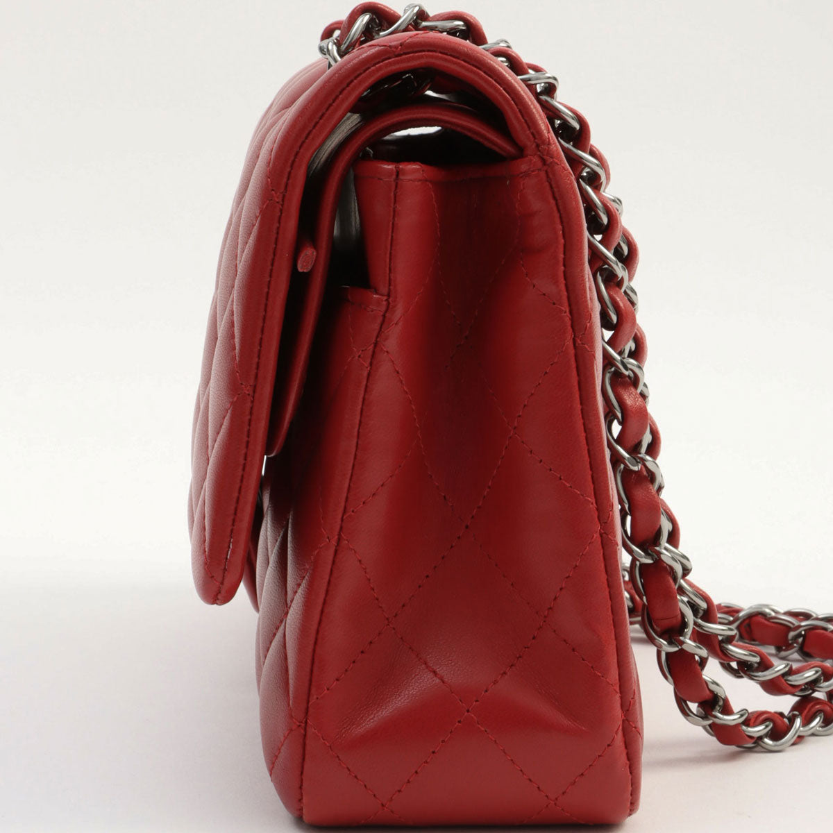 2014年頃製 クラシックフラップチェーンバッグ25cm レッド