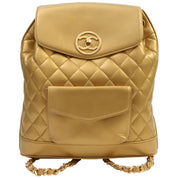 Circa 1992 Circle CC Turn-lock Backpack, Gold