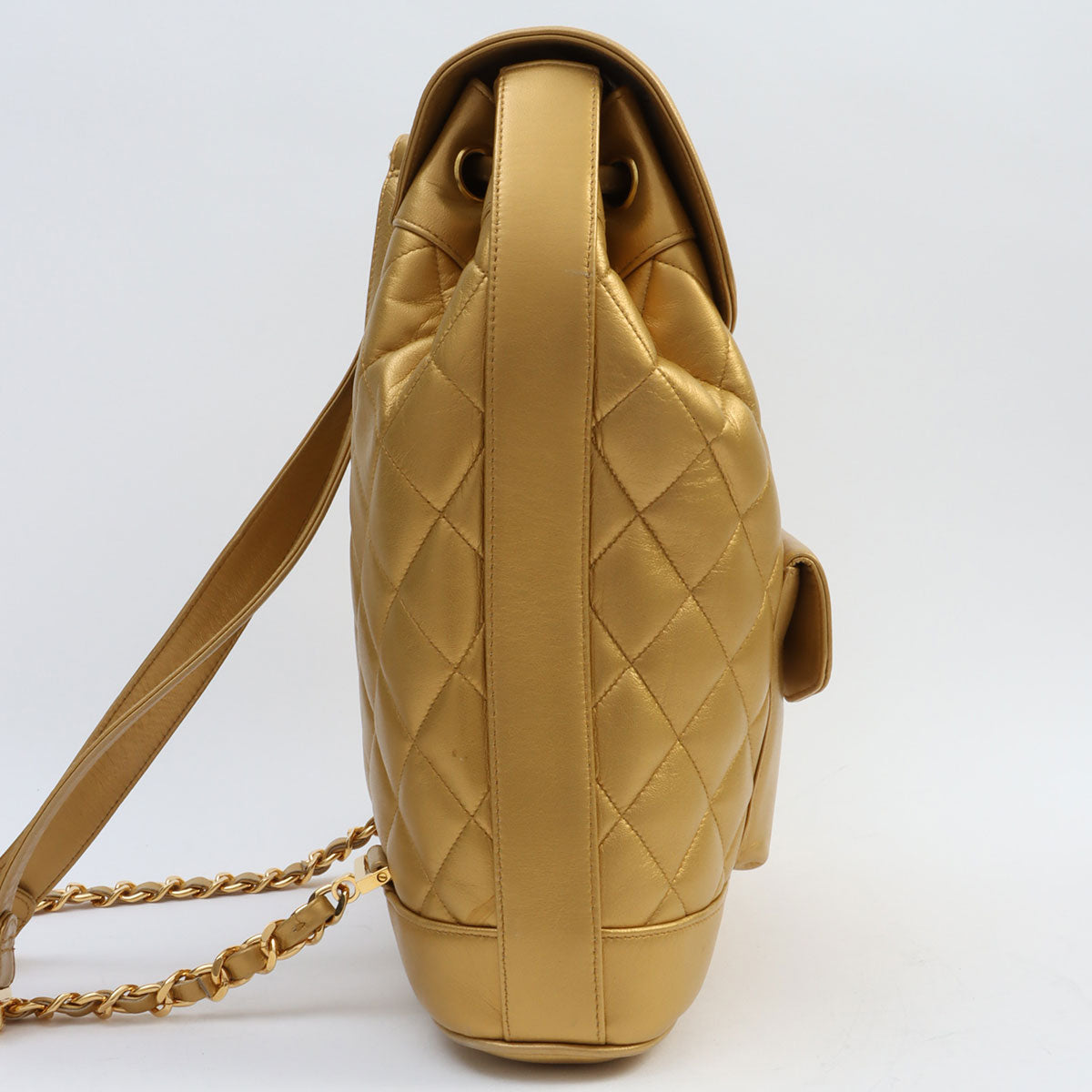 Circa 1992 Circle CC Turn-lock Backpack, Gold