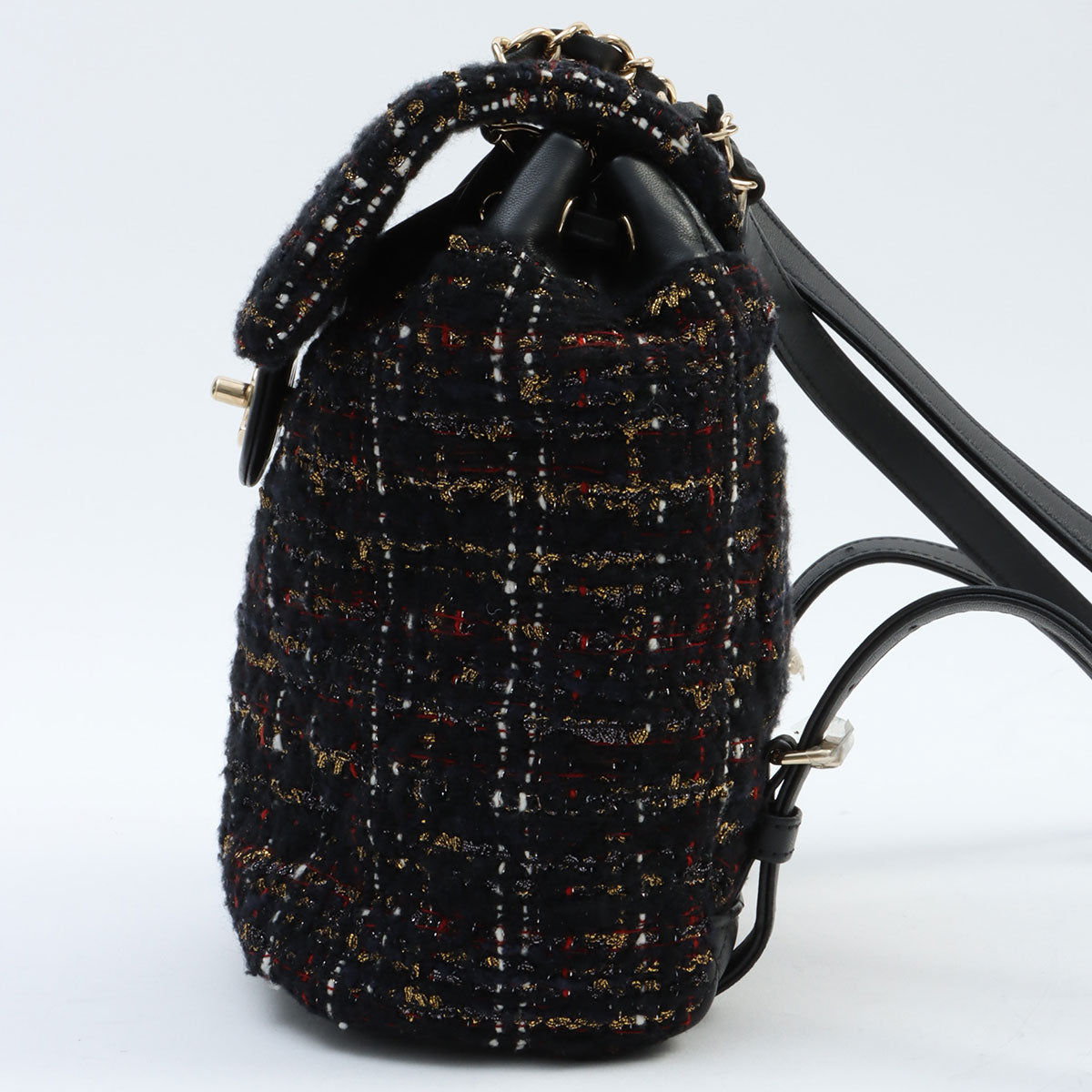 Circa 2019 Tweed CC Turn-Lock Mini Backpack Black/Multi