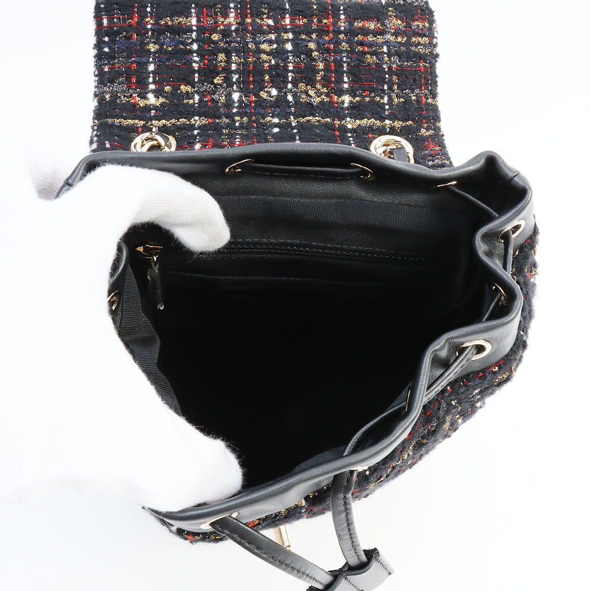 Circa 2019 Tweed CC Turn-Lock Mini Backpack Black/Multi