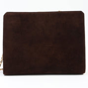 Suede Gancini Plate Chain Shoulder Bag Brown