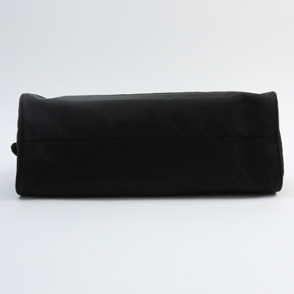 Nylon logo plate shoulder bag in black