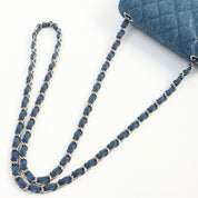 c. 2021 Denim Classic Flap Chain Mini Bag, Indigo