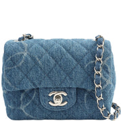 c. 2021 Denim Classic Flap Chain Mini Bag, Indigo
