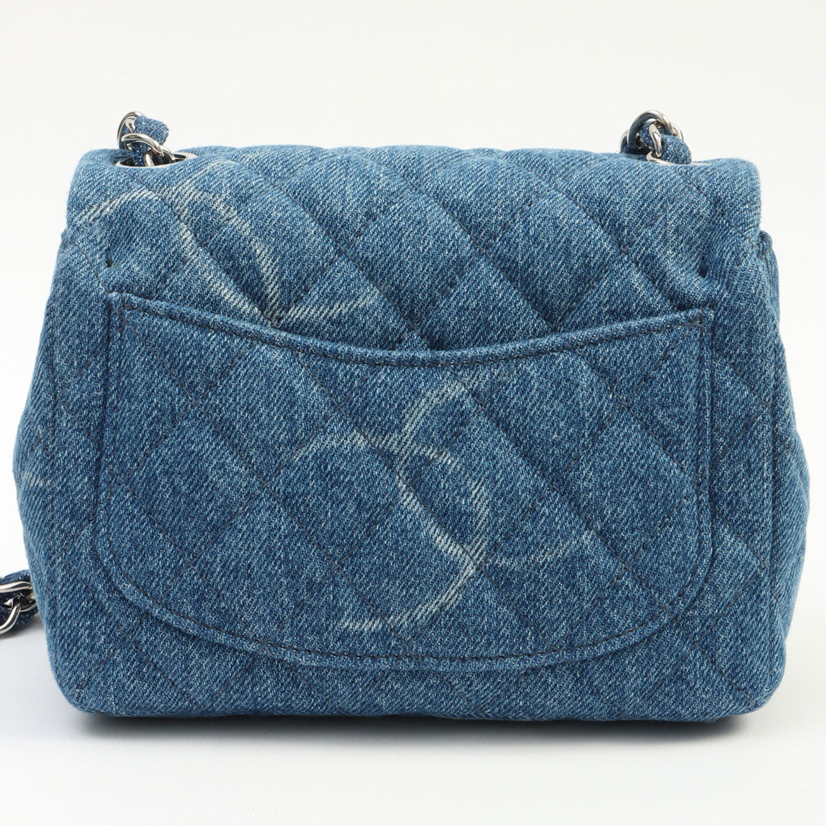 c. 2021 Denim Classic Flap Chain Mini Bag, Indigo