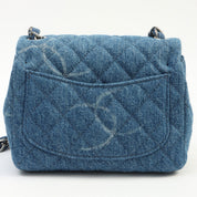 c. 2021 Denim Classic Flap Chain Mini Bag, Indigo