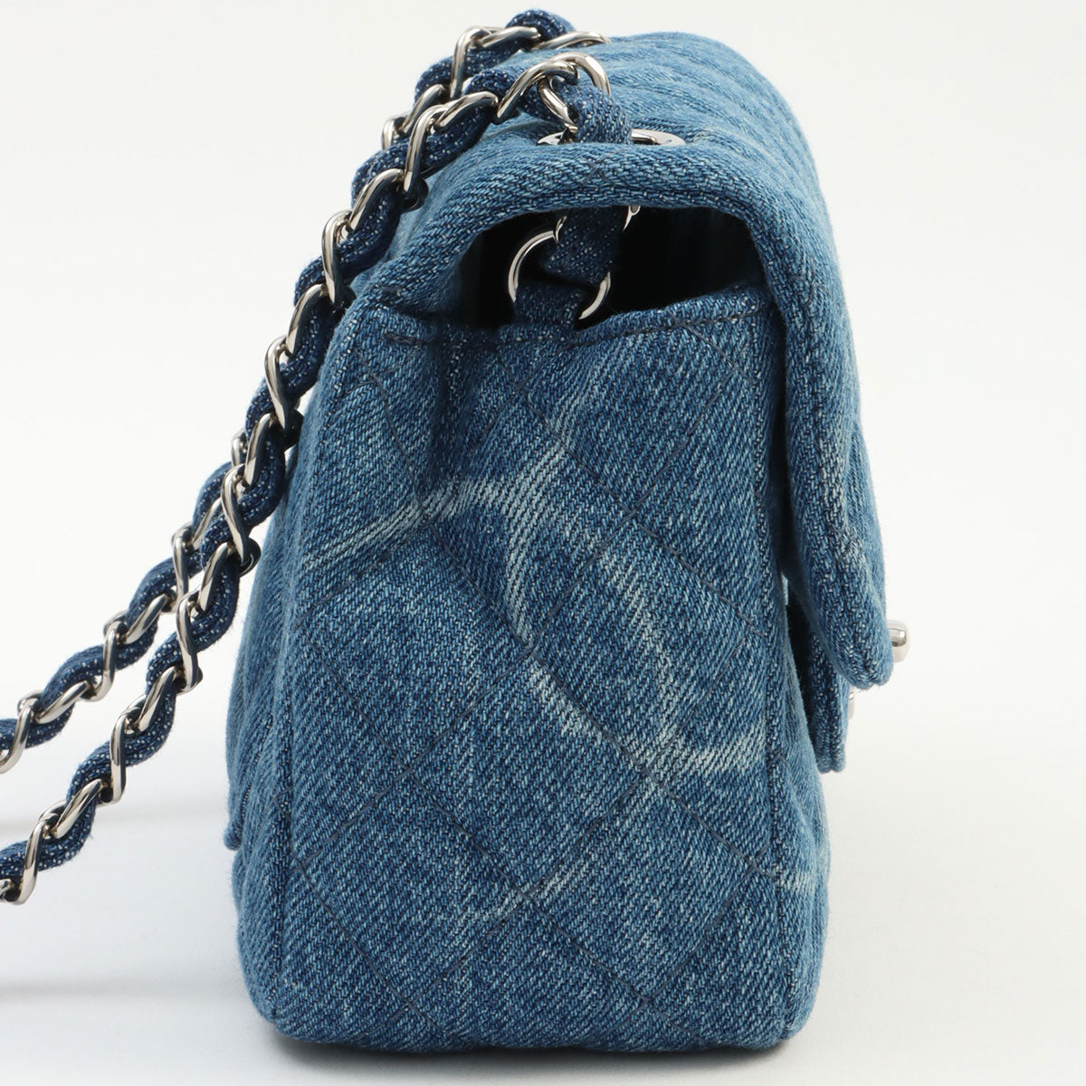 c. 2021 Denim Classic Flap Chain Mini Bag, Indigo