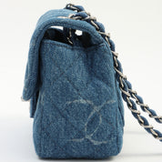 c. 2021 Denim Classic Flap Chain Mini Bag, Indigo