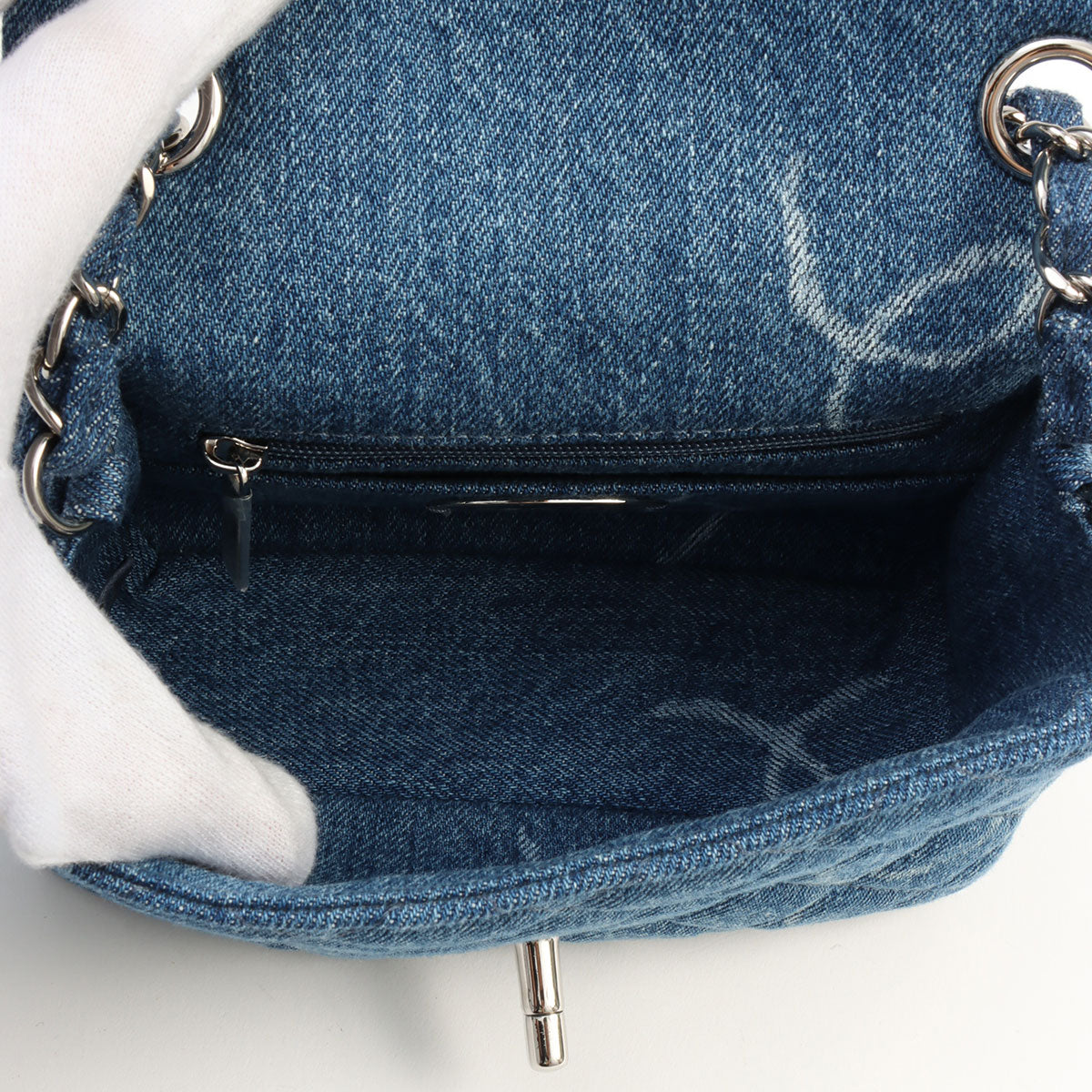c. 2021 Denim Classic Flap Chain Mini Bag, Indigo