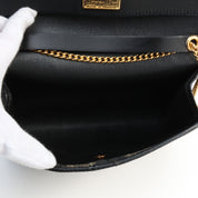 Logo Emblem Chain Bag in Black