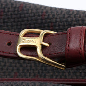 Logo Embossed Handbag Bordeaux/Brown