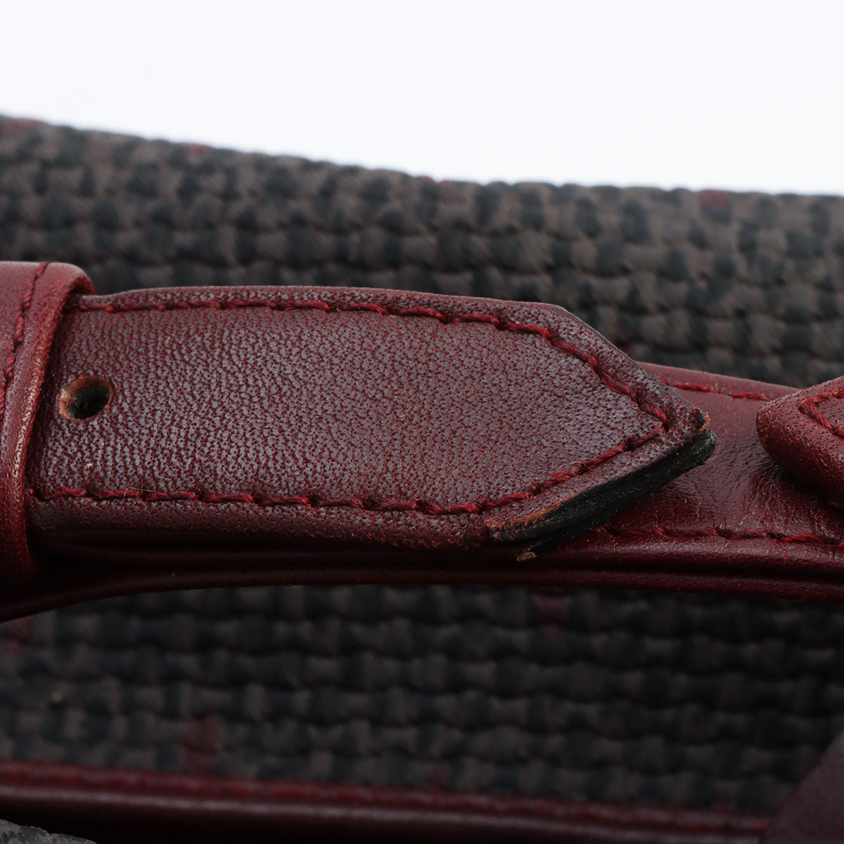 Logo Embossed Handbag Bordeaux/Brown