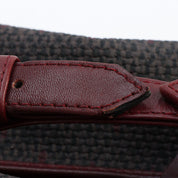 Logo Embossed Handbag Bordeaux/Brown